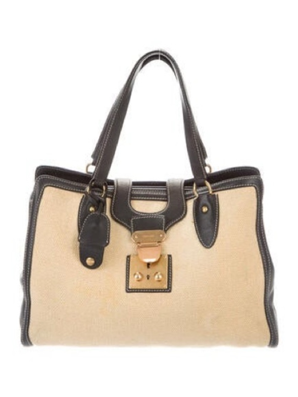 Women’s miu miu Beige and Leather Tote Handbag - Authentic